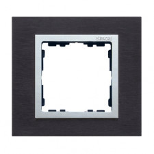 ramka 1- krotna metalowa inox czarny / aluminium