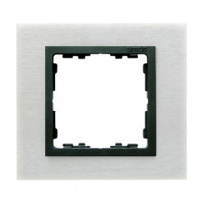 ramka 1- krotna metalowa inox mat / grafit