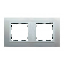 ramka 2- krotna aluminium / aluminium mat