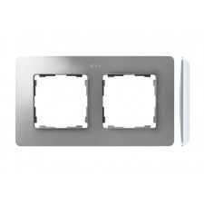 ramka 2- krotna aluminium biały kolor podst.:szary