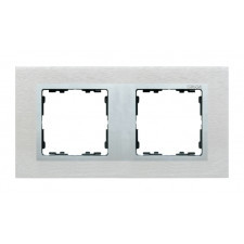 ramka 2- krotna metalowa inox mat / aluminium