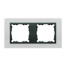 ramka 2- krotna metalowa inox mat / grafit