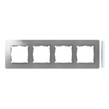 ramka 4- krotna aluminium biały kolor podst.:szary