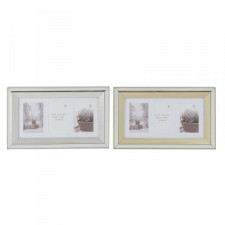 Ramka na Zdjęcia DKD Home Decor Szkło polistyrenu Złoty Srebrzysty Tradycyjny 47 x 2 x 29 cm (2 Sztu