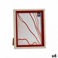 Ramka na Zdjęcia Szkło Czerwony Drewno Brązowy Plastikowy (24 x 2 x 29 cm) (6 Sztuk)