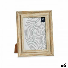 Ramka na Zdjęcia Szkło Złoty Drewno Brązowy Plastikowy (21 x 2 x 26 cm) (6 Sztuk)