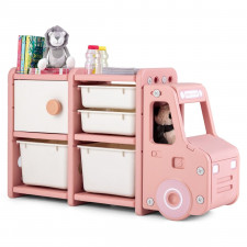 Regał na zabawki w kształcie ciężarówki różowy
