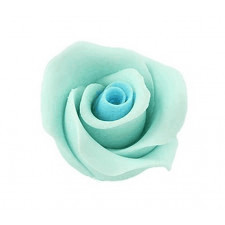 Róża cukrowa niebieska mercedes do dekoracji tortu 1 sztuka