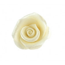 Róża cukrowa perłowa biała mercedes do dekoracji tortu 1 sztuka