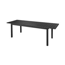 Rozkładany stół ogrodowy Machio 200-300 cm, aluminiowy, czarny, polywood