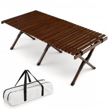 Składany bambusowy stół piknikowy kempingowy