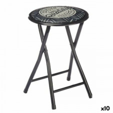 Składany stołek Quality Czarny Szary PVC Metal 30 x 30 x 45 cm (10 Sztuk)