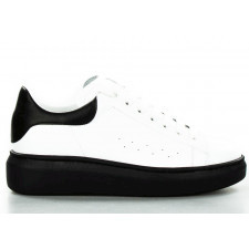 sneakersy skórzane ze wstawką białe sempre-36