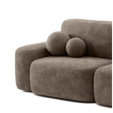 Sofa rozkładana Bold brązowa, obłe kształty
