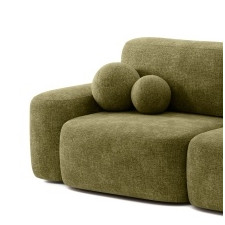 Sofa rozkładana Bold oliwkowozielona, obłe kształty