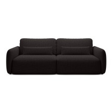 Sofa rozkładana Mossa z pojemnikiem, czarna, obłe kształty
