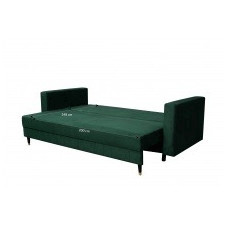 sofa rozkładana trancoso z pojemnikiem welurowa butelkowa zielona