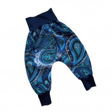 spodnie softshell light niebieski wzorek orientalny  92/98 