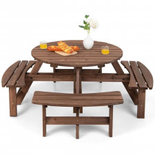 Stół ogrodowy z ławkami dla 8 osób