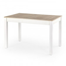 Stół rozkładany Maurycy 118-158x75x76 cm, blat dąb sonoma, podstawa biała