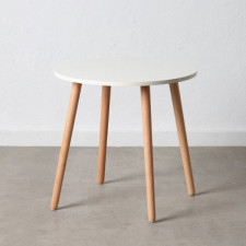 Stolik 55 x 55 x 53 cm Naturalny Drewno Biały DMF