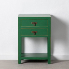 Stolik Nocny 45 x 30 x 66 cm Drewno Kolor Zielony DMF