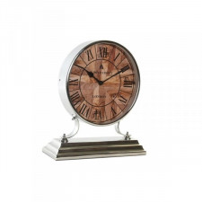 Stolné hodiny DKD Home Decor 30 x 9,5 x 33 cm Naturalny Srebrzysty Aluminium Drewno mango Tradycyjny