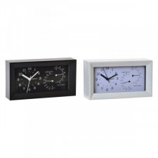 Stolné hodiny DKD Home Decor 8424001495740 Budzik Biały Czarny Plastikowy Loft 20 x 5,5 x 11 cm (2 S