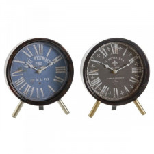 Stolné hodiny DKD Home Decor Niebieski Czarny Wielokolorowy Metal Szkło Vintage 20,5 x 5 x 24 cm (2 