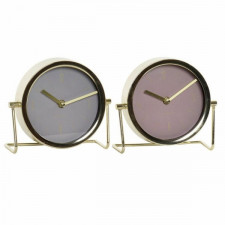 Stolné hodiny DKD Home Decor Złoty Beżowy Różowy Metal Szkło Żelazo Scandi 30 x 40 cm 18 x 6,5 x 16 