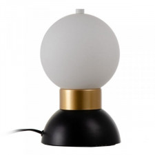 Stołowa Lampa LED Stołowa Szkło Czarny Metal Biały 15 x 15 x 22 cm