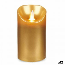 Świeca LED Złoty 8 x 8 x 15 cm (12 Sztuk)