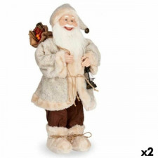 Święty Mikołaj Biały Brązowy Plastikowy 22 x 62 x 28  cm (2 Sztuk)