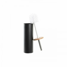 Szczotka toaletowa DKD Home Decor Czarny Naturalny Metal Bambus Loft 9,5 x 9,5 x 38 cm