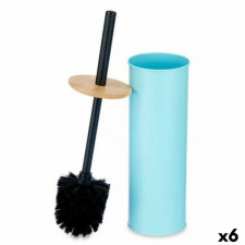 Szczotka toaletowa Niebieski Metal Bambus Plastikowy 9,5 X 27 X 9,5 cm (6 Sztuk)