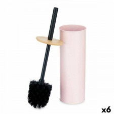 Szczotka toaletowa Różowy Metal Bambus Plastikowy 9,5 X 27 X 9,5 cm (6 Sztuk)