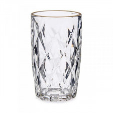 szklanka/kieliszek Diament Złoty Przezroczysty Szkło 6 Sztuk (340 ml)