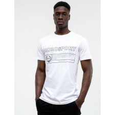 t-shirt z nadrukiem męski biały moro sport rectangle