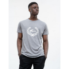 t-shirt z nadrukiem męski ciemny szary moro sport medium paris laur