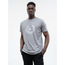 t-shirt z nadrukiem męski ciemny szary moro sport outline paris laur