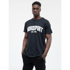 t-shirt z nadrukiem męski czarny moro sport university
