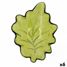 Tacka do przekąsek Quid Kartka Kolor Zielony Szkło (19 x 14 x 4 cm) (Pack 6x)