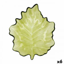 Tacka do przekąsek Quid Kartka Kolor Zielony Szkło (22 x 18 cm) (Pack 6x)