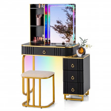 Toaletka kosmetyczna RGB ze stołkiem i szafką