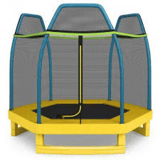trampolina dla dzieci z siatką bezpieczeństwa