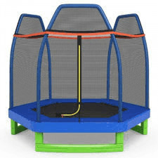 trampolina dla dzieci z siatką bezpieczeństwa
