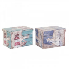 Uniwersalne pudełko DKD Home Decor 59 x 40 x 40 cm Poliuretan Wielokolorowy Karton Śródziemnomorski 