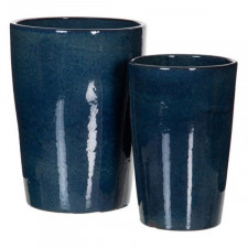 Wazon 37 x 37 x 49 cm Ceramika Niebieski (2 Sztuk)
