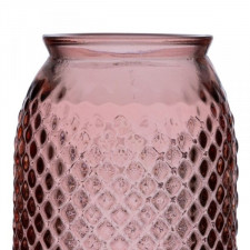 Wazon Różowy szkło z recyklingu 15 x 15 x 28 cm