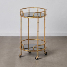 Wózek Kuchenny 45 x 45 x 81,5 cm Szkło Złoty Metal